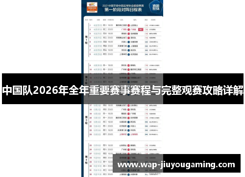 中国队2026年全年重要赛事赛程与完整观赛攻略详解 中国队2026年全年重要赛事赛程与完整观赛攻略详解
